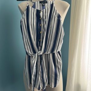 Atmosphere Blue and white Shorts Romper
